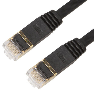 Ekranowany płaski kabel krosowy UTP Cat 6 Miedź 1 metr Rj45 Czarny kolor