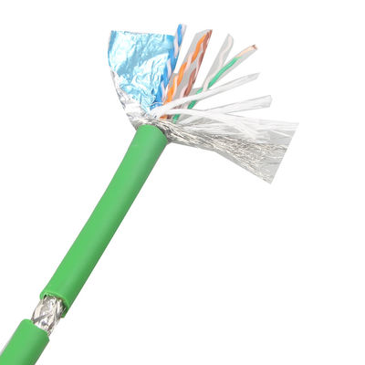 Wysoka elastyczność Cat 5e SFTP AWG26 PVC Zielony kabel Ethernet RJ45 do zastosowań przemysłowych